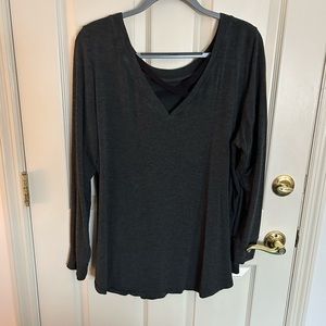 CABI NWOT charcoal reversible top XL